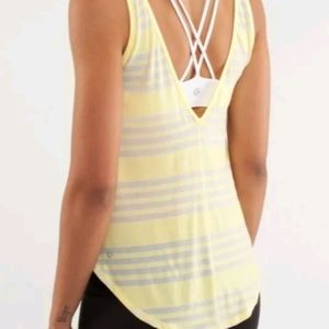 LULULEMON stripe yellow white burnout tank M